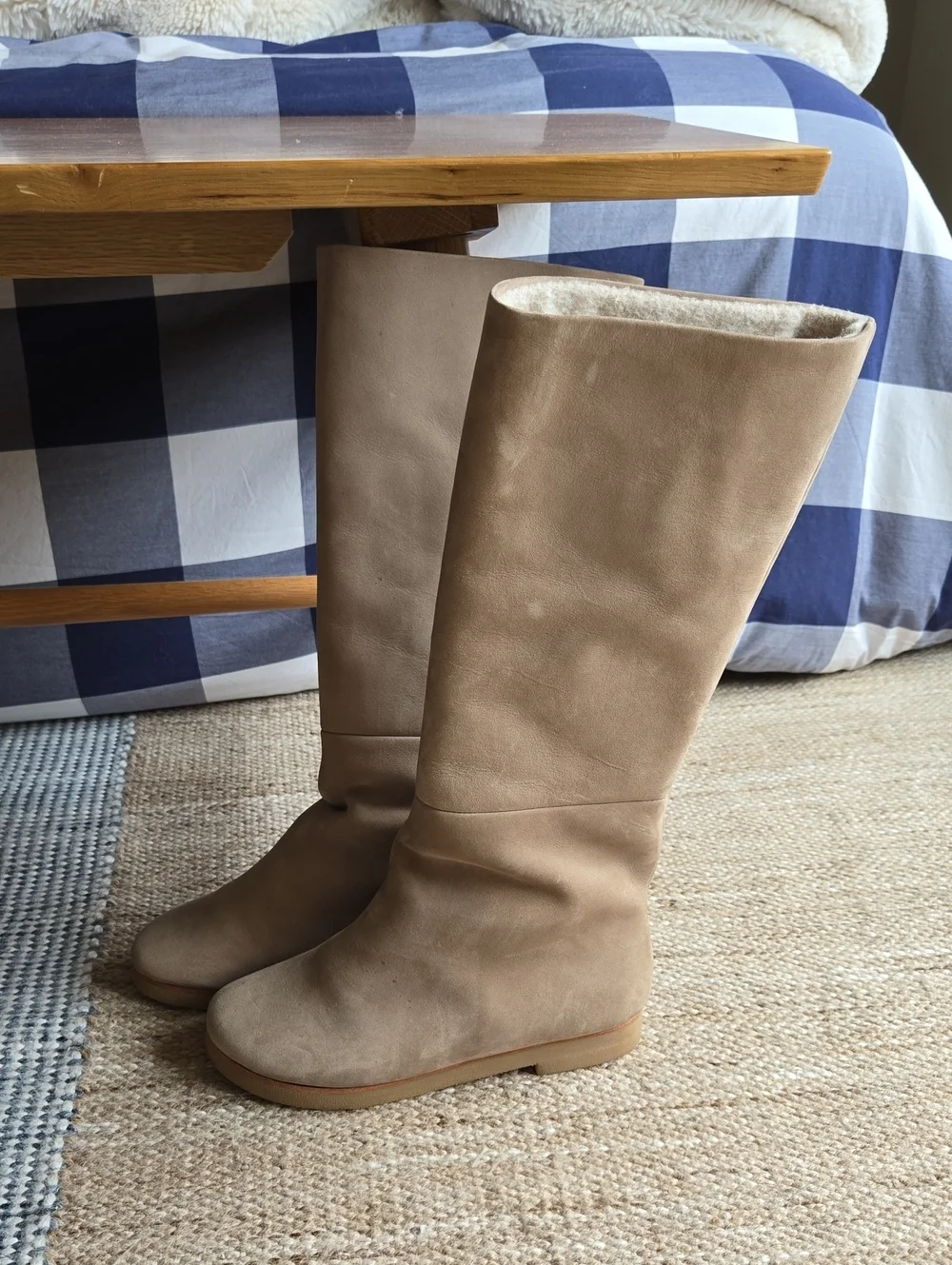 Lauren Manoogian Tall Suede-like Neutral Knee Boots, Size 7, Quiet Lux, Comfort